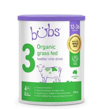 Bubs Organic Grass Fed Toddler Milk 800g