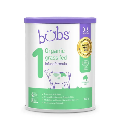 Bubs Organic Grass Fed Infant Milk Formula 800g