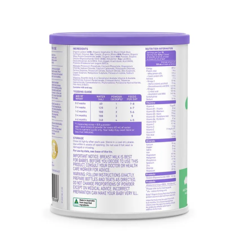 Bubs Organic Grass Fed Infant Milk Formula 800g