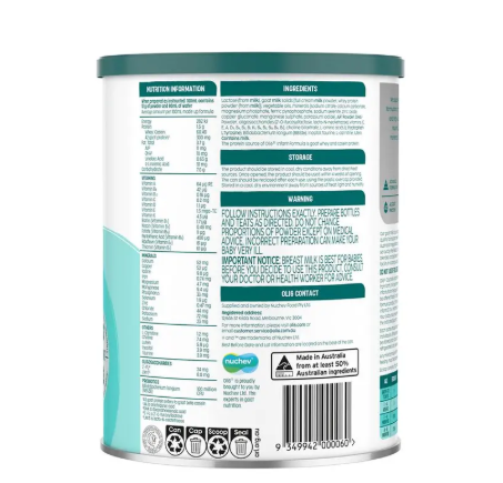 Oli6 - Stage 1 Goat A2 Milk Infant Formula 800g