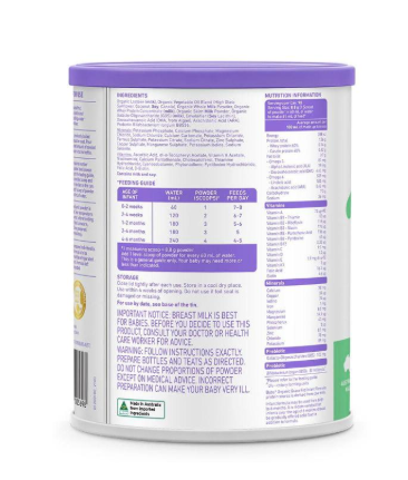 Bubs Organic Grass Fed Formula Stage 2 Follow On | 800g