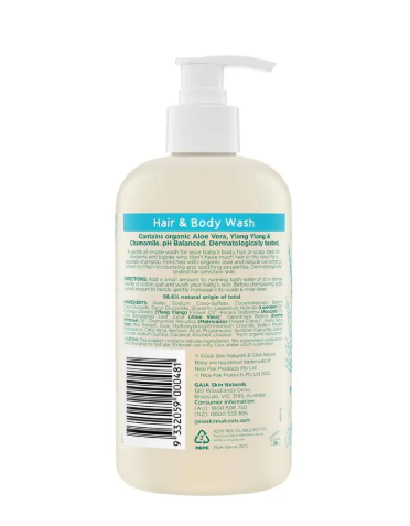Gaia Natural Baby Hair & Body Wash 500ml