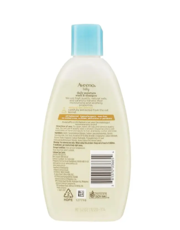 Aveeno Baby Daily Moisture Lightly Scented Wash & Shampoo 236mL