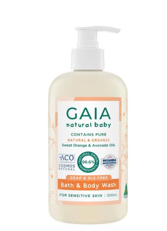 Gaia Natural Baby Bath & Body Wash 500ml Pump