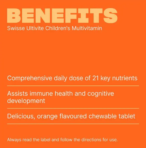 Swisse Children's Ultivite Multivitamin 120 Chewable Tablets