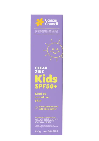 Cancer Council SPF50+ Clear Zinc Kids 110g
