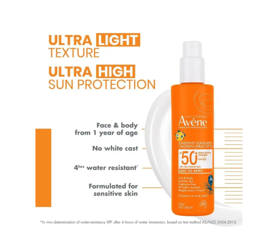 Avene Sunsitive Sunscreen Children Spray SPF 50+ 200ml