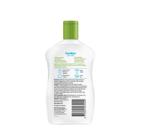 Hamilton Sun SPF 50+ Active Family Lotion 250ml